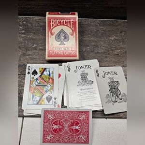 Bicycle Rider Back Playing Cards Poker #808 - vintage Red Open Box New
